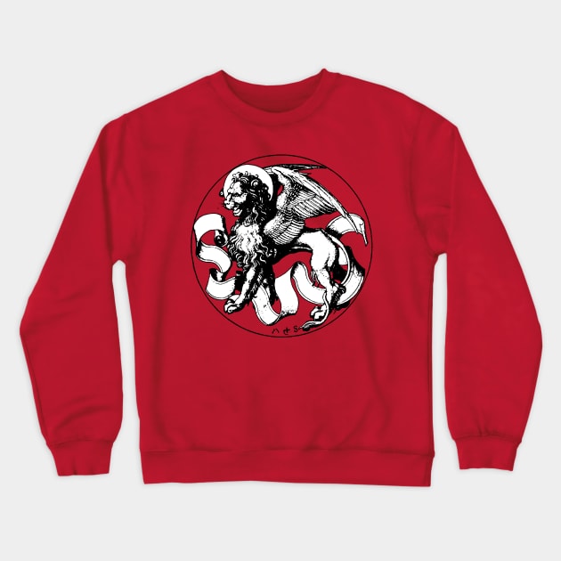 15th Century St Mark's Emblem Winged Lion Crewneck Sweatshirt by Pixelchicken